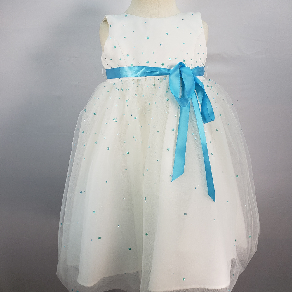 Us Angels Flower Girl Dress Organza with Sequins